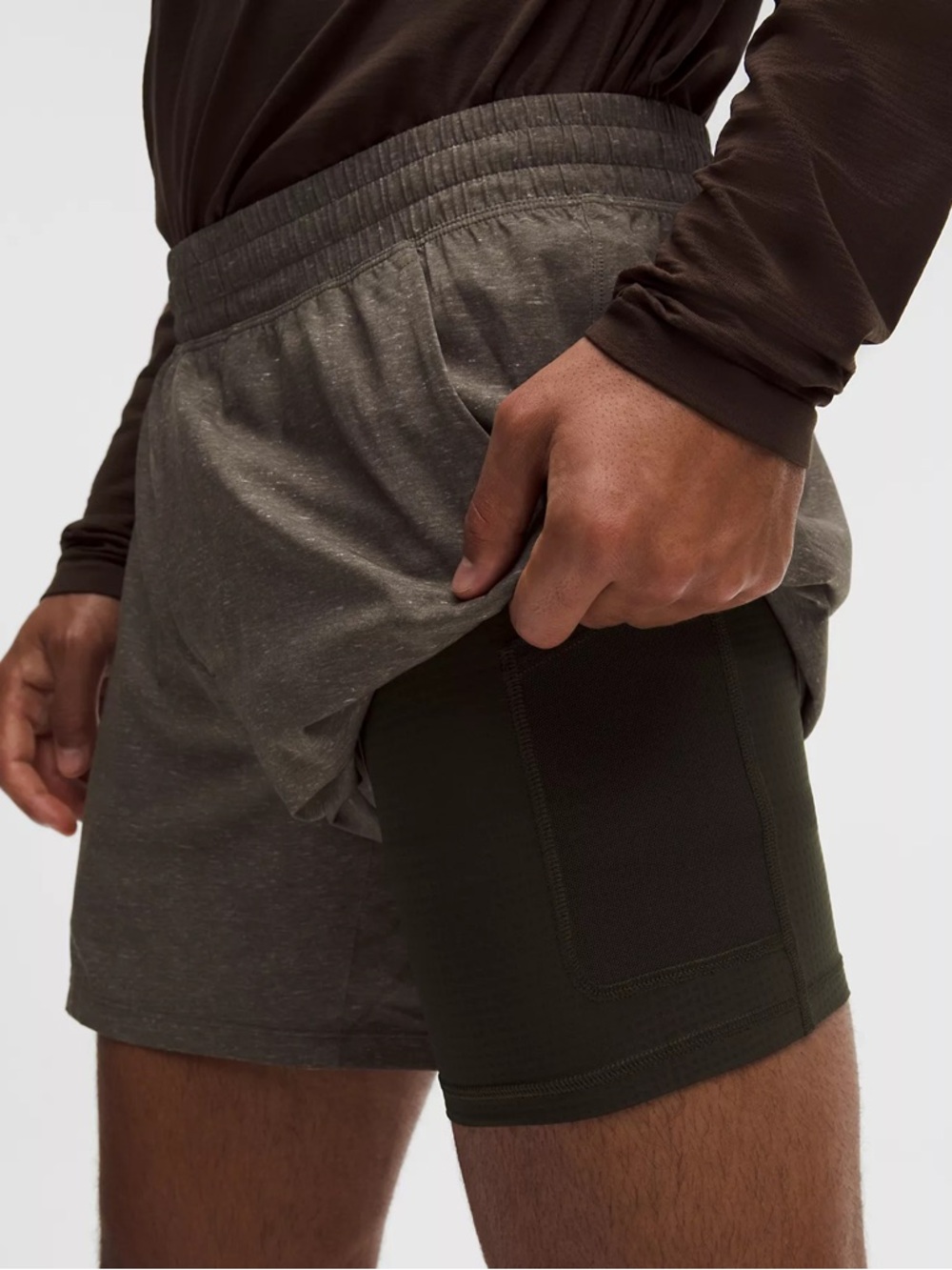 Mens Lululemon 2 In 1 Compression Shorts Size Medium